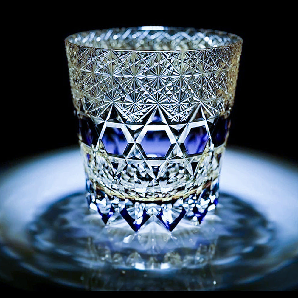 Hand-Cut Crystal Whiskey Glass – Fluorite Pattern