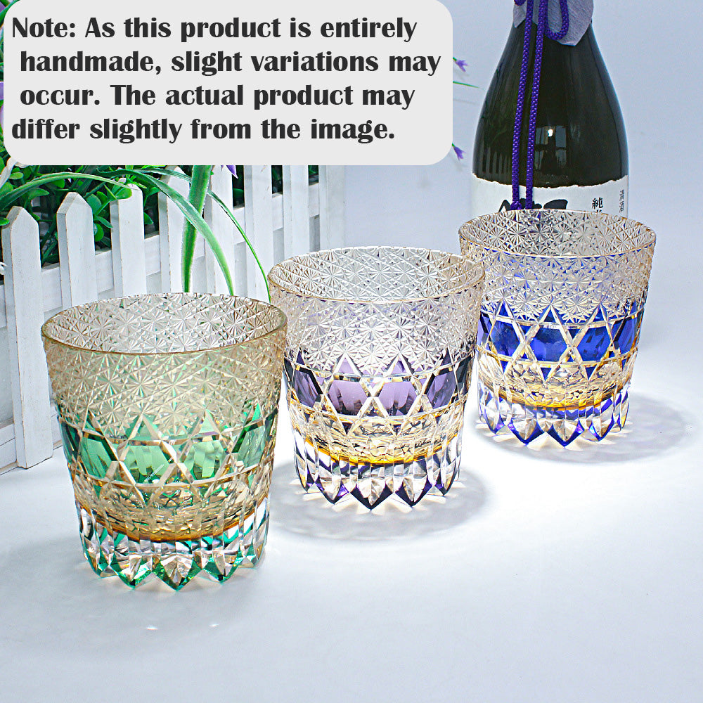 Hand-Cut Crystal Whiskey Glass – Fluorite Pattern