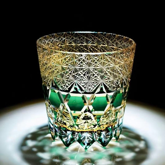 Hand-Cut Crystal Whiskey Glass – Fluorite Pattern